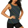 thumbnail image 2 of Logiee Mardi Gras Strings of Beads Print Women's Workout Tank Top, Dry Fit Summer Tank Top,Gym Yoga Workout Sports Tee,Sleeveless Athletic Shirts-Medium, 2 of 7
