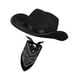 thumbnail image 3 of Sombrero de vaquero jinwen con pañuelo para adolescentes y adultos Negro, 3 of 7