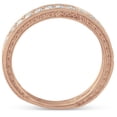 thumbnail image 5 of Pompeii 14k Rose Gold 1/3ct Diamond Vintage Wedding Ring Scroll Pattern Stackable Band, 5 of 5