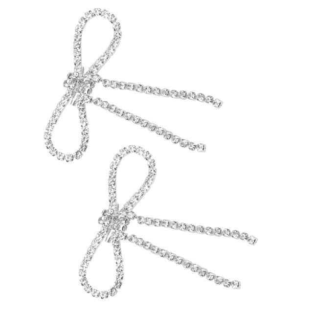 2 Pcs Broches Accessoires en Forme de Cœur Bijoux à Franges Robes Nœuds Boucle Broches Sequins