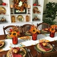 thumbnail image 3 of Thanksgiving Pumpkin Table Runner-Cotton Linen- 108 Inch Holiday Dresser Scarves, Fall Eucalyptus Gold Orange White Tablerunner for Kitchen Coffee/Dining Bedroom Living Room Dinner Scarf Décor 13x108, 3 of 7