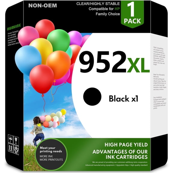 952XL Ink Black Compatible for 952 XL Ink Cartridges for Officejet Pro 8710 8745 8702 Printer
