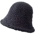 thumbnail image 3 of CoCopeaunts Women Bucket Hat Plain Autumn Winter Thicken Warm Lamb Wool Bucket Cap Outdoor Foldable Girl Simple Casual Basin Hat, 3 of 8