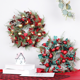 thumbnail image 2 of Christmas Wreath With Red Green Balls Ribbons For Front Door Garden Courtyard Home Wall Hanging 2025 New Year Decoration 42cm, 2 of 5