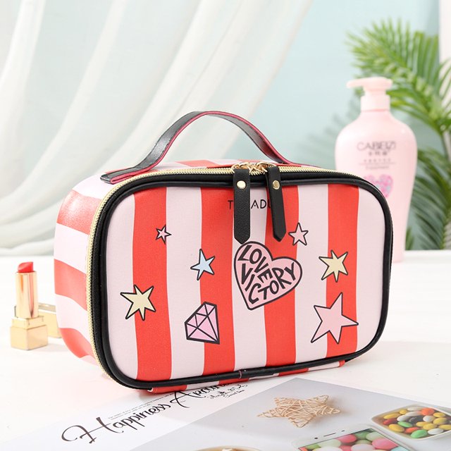 Cuero De La PU Portátil De Las Mujeres Bolsa De Cosméticos Multifunción De Almacenamiento De Viaje Organizar Bolso Impermeable huangjie unisex
