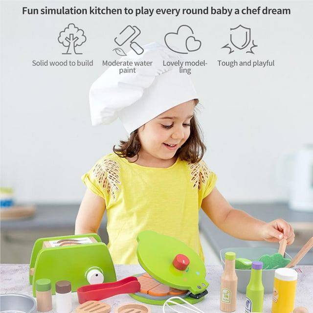 DIY Wooden Kitchen Toy Pretend Play smooth Simulation Model Set Cutting Fruit Vegetable Educational Toys Gift for Children Kids Girls