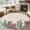 Beige, variant on Round Area Rugs Collection 3 Ft, Cactus Tropical Watercolor Non-Slip Residential Carpet, Grey Wooden Summer Indoor Crawling Mats Doormat Runner Rugs Play Mat forBedroom