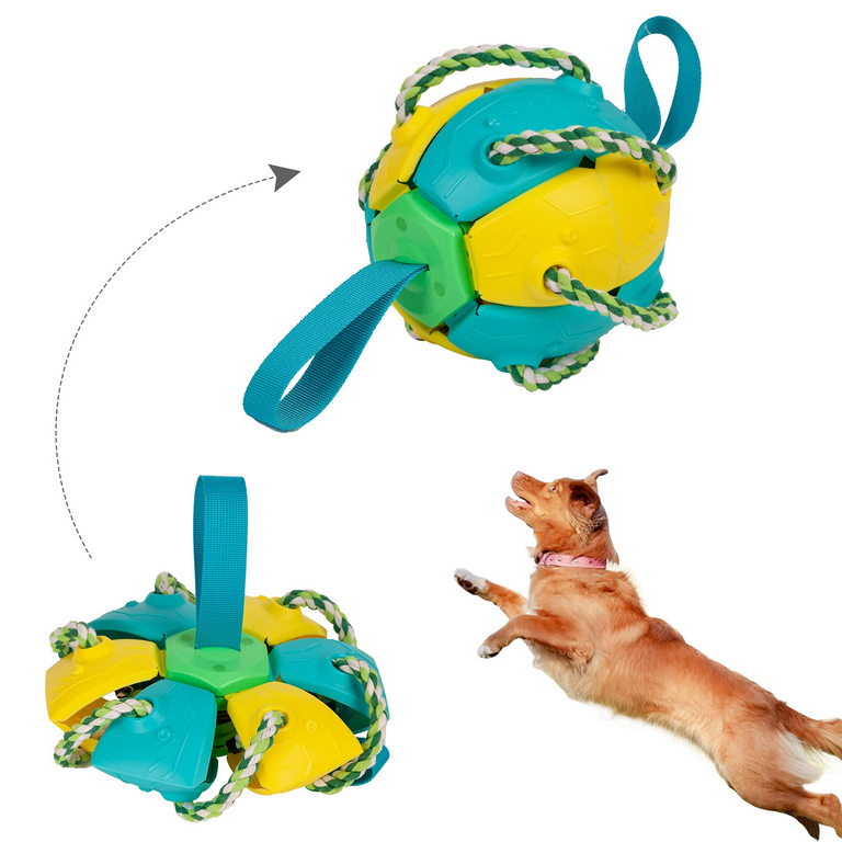 Interactive Dog Ball Toys with Chew Rope, Dog Chew Balls Exercise