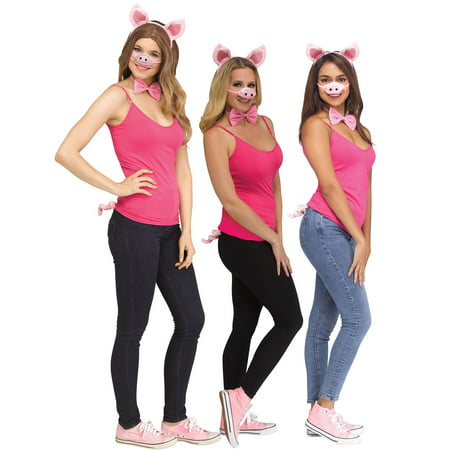 The Little Piglet Halloween 4pc Adult Costume Accessory Set, One-Size,