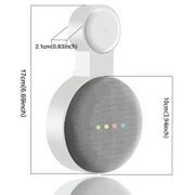 2 Pack,White,Wall Mount for Google Nest Mini (2nd Gen) Bracket Holder,Space-Saving,Perfect Cord Management,No Messy Wires or Screws,Sturdy Voice Assistant Wall Mount