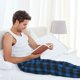 thumbnail image 5 of Balery Blue Black Plaid Pantalones de pijama para hombre, pijama ultraligero, pantalón de descanso-Large, 5 of 6