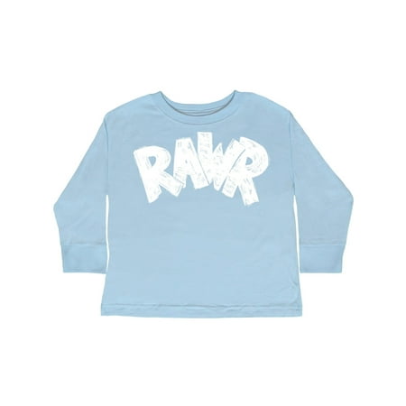 

Inktastic Rawr Distressed Text in White Gift Toddler Boy or Toddler Girl Long Sleeve T-Shirt