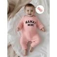 thumbnail image 6 of BemeyourBBs Mama's Girl Outfits Newborn Baby Girl Rib Kniited Romper with Headband Long Sleeve Letter Ruffle Jumpsuit, 6 of 9