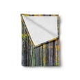 thumbnail image 2 of Fall Soft Flannel Fleece Throw Blanket, Beech Fall Tree with Tall Bodies Wilderness Rural Countryside Themed Design, Cozy Plush for Indoor and Outdoor Use, 50" x 70", Grey Yellow, by Ambesonne, 2 of 6