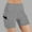 Gray, variant on Women's Shorts Stretchy Ribbed Black High Waist Solid Side Pocket Biker Shorts Cargo Pants Women L