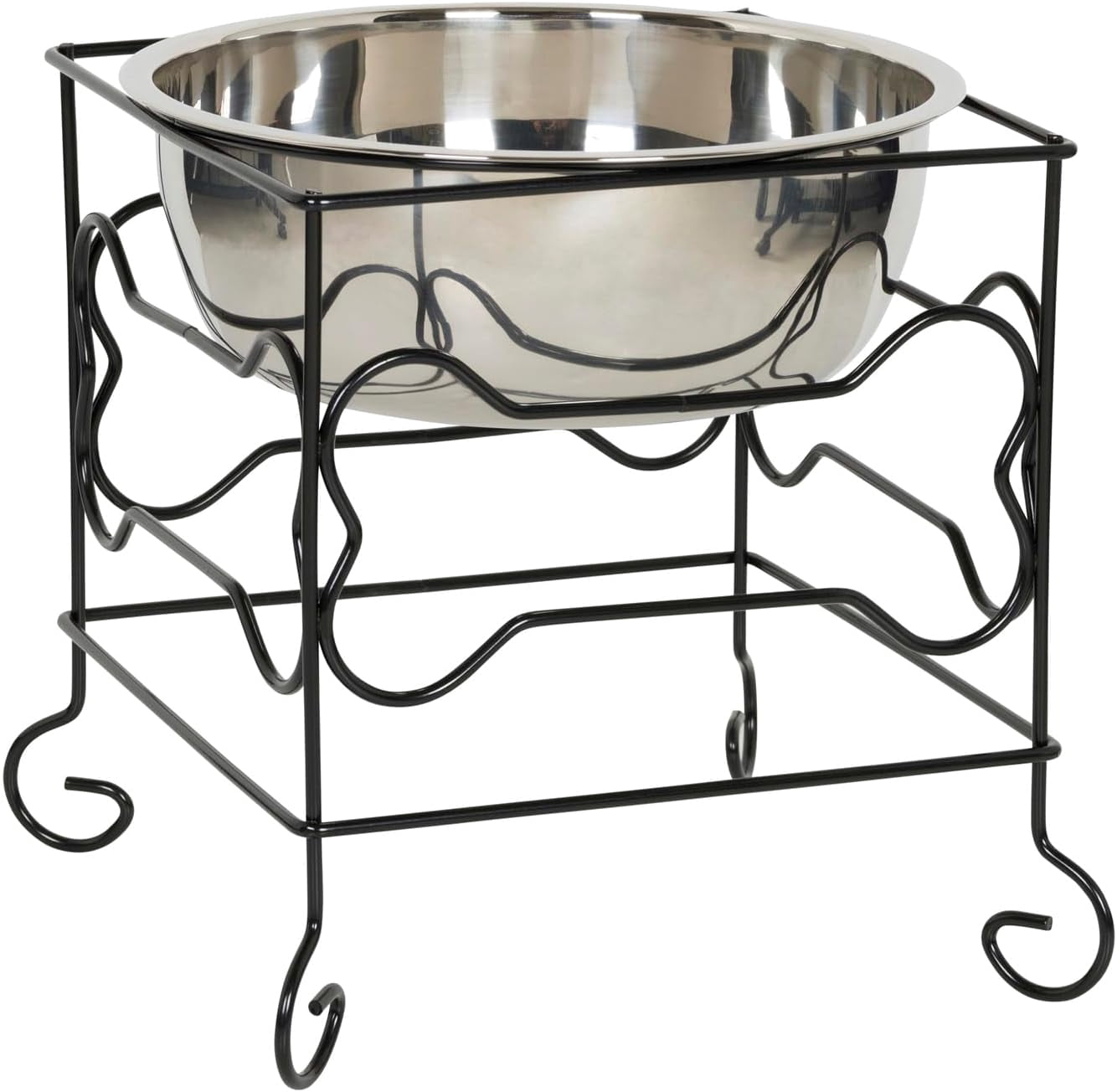 YML DSB10 Ergonomic Stainless Steel Feeder Pet Bowl for Dogs with Iron Stand