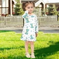thumbnail image 5 of Girls' long-sleeved dress Cute Cartoon Dinosaur Girls' A-line dress with ribbed cuffs Soft and comfortable, 5 of 6