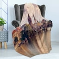 thumbnail image 4 of Landscape Soft Flannel Fleece Blanket, Pastoral View at Charles Bridge Spires of Prague Central Europe Gothic Buildings, Cozy Plush for Indoor and Outdoor Use, 50" x 60", Multicolor, by Ambesonne, 4 of 5