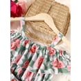 thumbnail image 4 of XFHLMJFF Popular Dress For Girl Lovely Summer Children Strapless Floral Printed Bow Sweet Sundress, 4 of 6