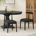 thumbnail image 2 of GDF Studio Covey Mid Century Modern Fabric Upholstered Wood Dining Chairs, Set of 2, Blacked Textured Tweed and Black, 2 of 9