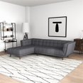 thumbnail image 3 of Allen Mid Century Modern Living Room Corner Gray Fabric Sectional Sofa, 3 of 7