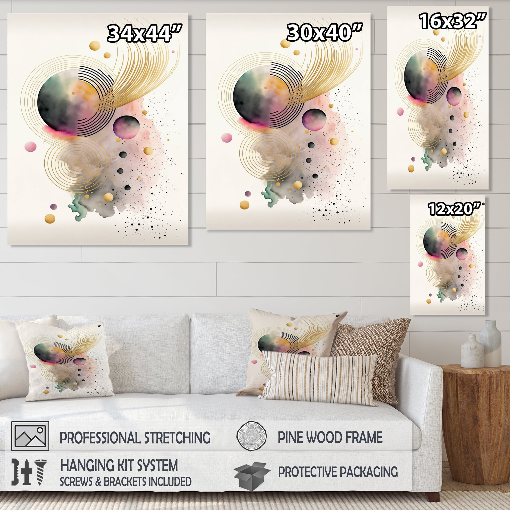 Designart Colorful Circular Abstract I Canvas Wall Art