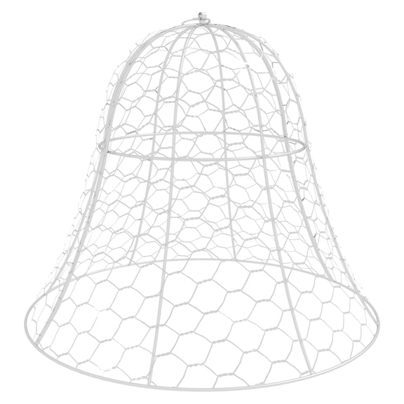 Outsunny 6 Pack Garden Cloches for Plants, 16" x 13" Metal Crop Cage, Plant Cages to Keep Animals Out, White