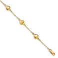 thumbnail image 5 of 14K Yellow Gold Brushed & Polished Hearts Bracelet, 5 of 7