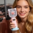Digital Display Handheld Folding Fan, 3-Speed USB Rechargeable Desktop ...
