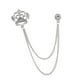 thumbnail image 5 of Pin broche de cadena de cristal Zulema para Hombres con borla y accesorios de traje plata, 5 of 7