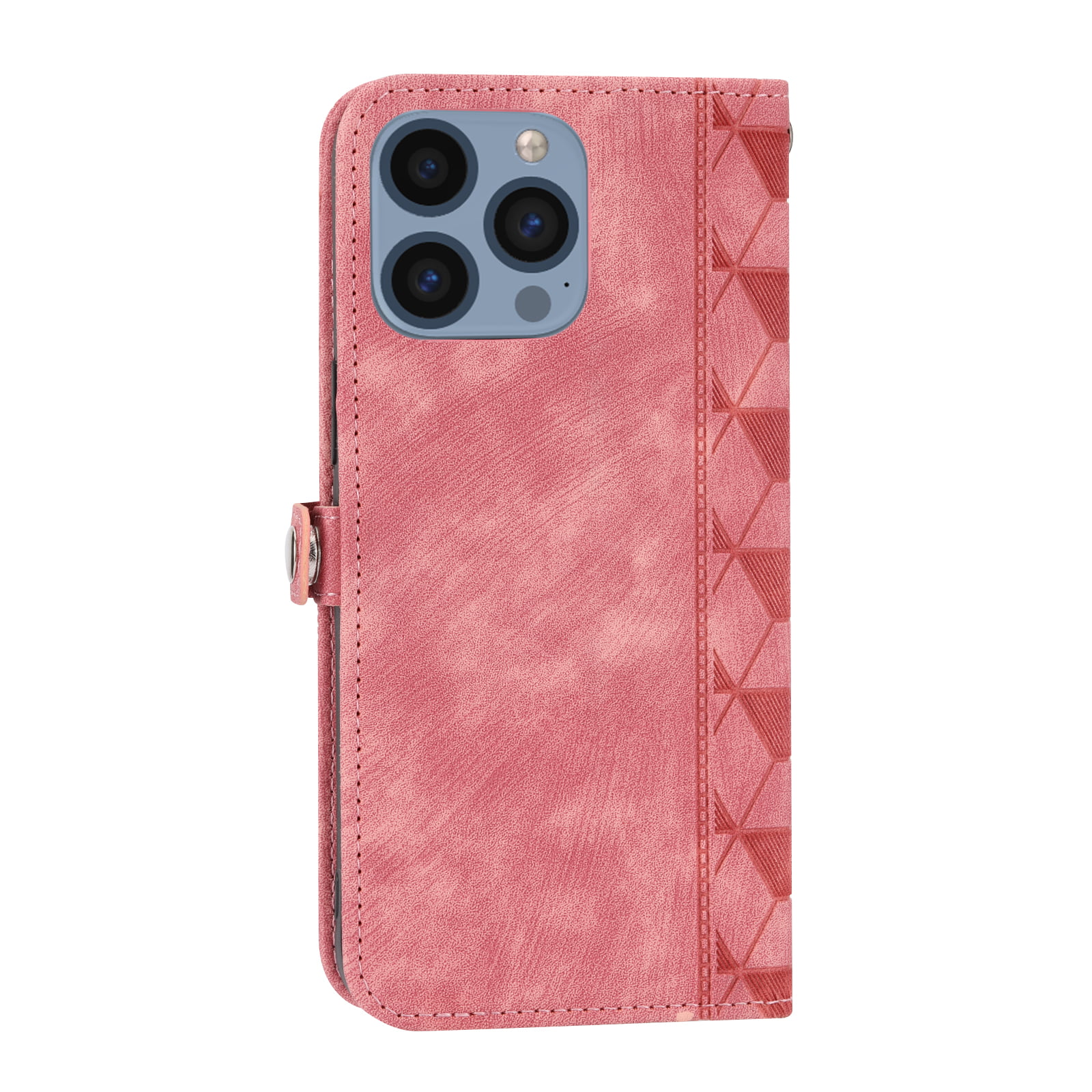 Dteck Wallet Case For iPhone 13 Pro,360 Protection Stylish Cute Spider  embossed Pattern PU Leather Flip Holder Shockproof Rugged Cover with  Detachable Wrist Strap.For iPhone 13 Pro,Pink 