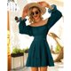 thumbnail image 3 of Vestido casual de manga larga con bolsillos para mujer Vestido suelto $ Otoño Color puro Cuello redondo Vestido de manga larga con bolsillo Adepaton HMHZ1821-8, 3 of 4