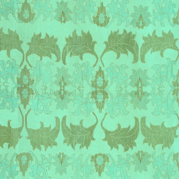 Ahgly Company Indoor Square Abstract Turquoise Blue Modern Area Rugs, 8' Square