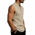thumbnail image 4 of Guluxicc Men's Tank Tops Drawstring Tie Neck Solid Color Sleeveless Tops Summer Outdoor Casual Beach Shirts, 4 of 8