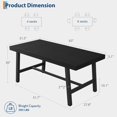 thumbnail image 2 of Industrial Dining Table for 4-6 People, 63" Long Wooden Kitchen Table with Sturdy Metal Frame & Black Finish - Seats 4 Rectangular Counter for Dinner, Kitchen, Dining Room - Black, 2 of 8