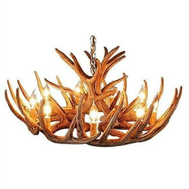 Real Antler Whitetail Cascade 12 Light Sockets Chandelier with 3 ft. Rustic Bronze Chain