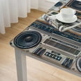 thumbnail image 4 of HAOXIT Retro Recorders Tablecloth Old School Design Cassette Tape Rectangle Tablecloth Picnic Tablecloth BBQ Table Cloths Polyester for Kitchen 48''x48'', 4 of 7