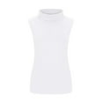 thumbnail image 4 of WonderWiz Sleeveless Turtlenecks for Women Tunic Plus Size Mock Neck Soft Tank Tops Basic Stretch Slim Fit Undershirts White XL, 4 of 5
