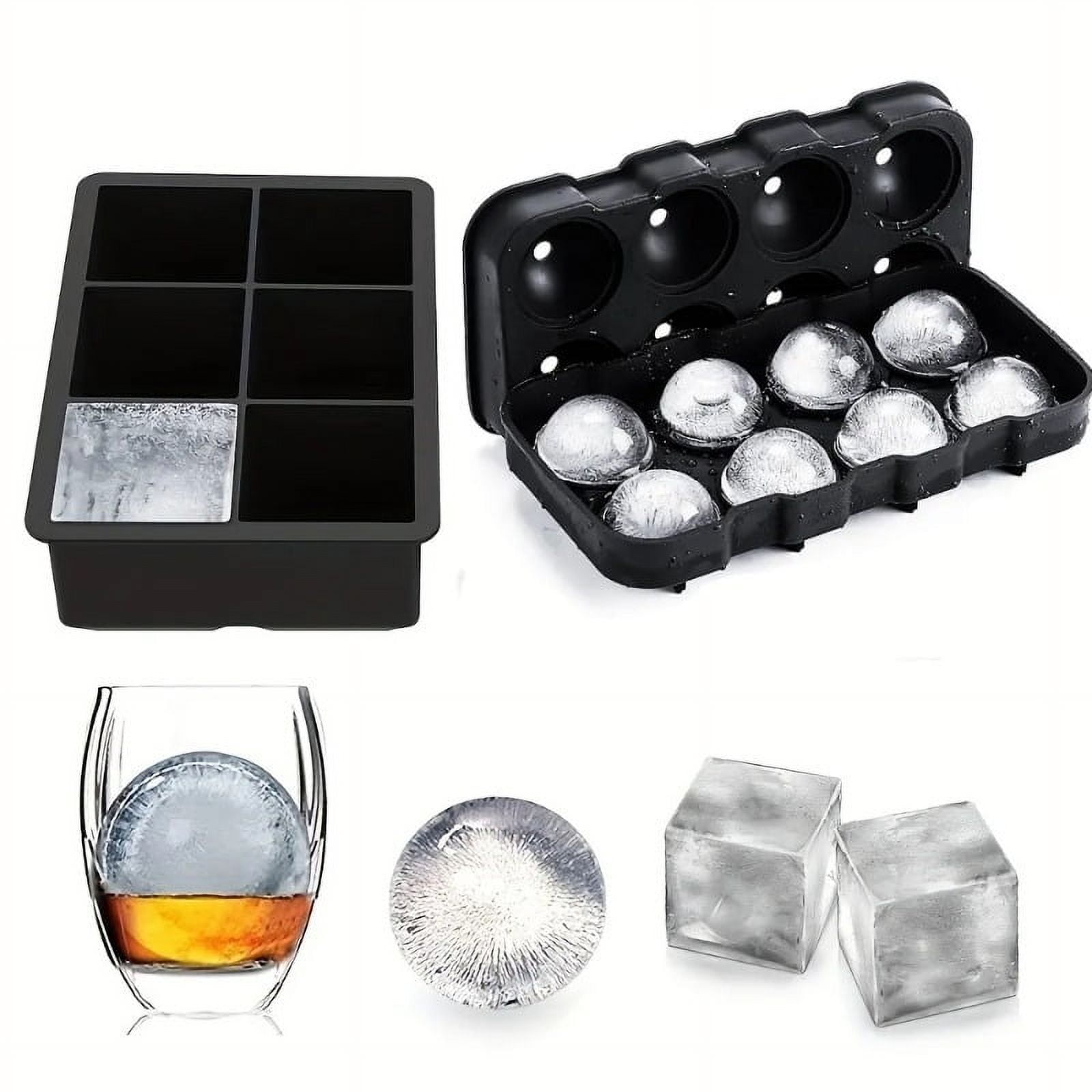 6/8Grid Ice Ball Maker Silicone Ice Cube Mold Tray DIY Freeze Ice Maker Kitchen Barware Tools Perfect for Freezer Cocktail