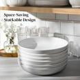 thumbnail image 3 of 8.5" Pasta Bowls, 32oz Salad Bowls Set of 6, Natural White Ceramic Serving Bowls, Porcelain Plate Bowl Serving Dish Shallow Bowls Set for Kitchen, Microwave Dishwasher Safe, 3 of 9
