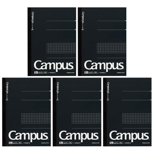 Cuaderno KOKUYO Campus Semi A5, cuadriculado de 5 mm, 40 hojas, paquete de 5