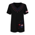 thumbnail image 3 of V Neck Patriotic Tshirt Usa Graphic Tee Beach Vacation Tshirts Gauze Shirts For Women Plus Size Tops V Neck Patriotic Tshirt Usa Graphic Tee Women American Flag Graphic Tee Workout Shirts, 3 of 4