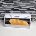 thumbnail image 4 of Marble Like Roll Top Lid Steel Bread Box, White, 4 of 4