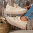 thumbnail image 5 of Breathable Lace Up Platform Sneakers Comfortable Casual Walking Shoes Lightweight Thick Soled Tennis Footwear for Women Daily Leisure Beach Date Outfit, 5 of 8