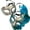 Turquoise Silver, variant on Couple Masquerade Feather Mask Pair Feather Dress up Birthday Party Prom Wedding Dance Anniversary Wear (Red Gold)
