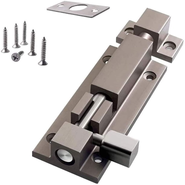 Cerradura de puerta, (3.5 * 1.1 pulgadas) Pestillo de perno de puerta de barril deslizante grueso Cerradura de puerta de servicio pesado Hardware de protección de seguridad para dormitorios