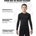 thumbnail image 2 of Exxact Sports Kids BJJ Rash Guard Long Sleeve, Ranked No Gi Jiu Jitsu Compression Shirt for Boys & Girls for MMA, Wrestling - (Black, YM), 2 of 7
