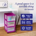 thumbnail image 5 of HOMZ 3-Drawer Cart Organizer with Removable Wheels, Medium, Purple Frame, 5 of 10