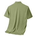 thumbnail image 4 of ZQUUVOU Men's Ice Silk Short Sleeved Shirt Solid Color Turndown Collar Button Down Formal Dress Tops Green, 4 of 4