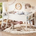 thumbnail image 3 of Harper & Bright Designs Full Loft Bed with Side Book Shelf, Solid Wood Low Loft Bed Frame with Full-Length Guardrails and Ladder for Boys Girls, Beige, 3 of 15